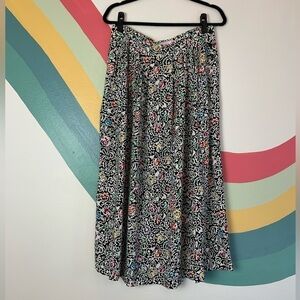 JH collectibles vintage floral maxi midi skirt made in USA union made size 16